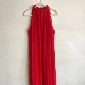 Red Chiffon Evening Gown, Size S